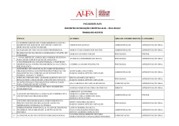 faculdades alfa encontro de inicia&ccedil;&atilde;o cient&iacute;fica alfa &ndash; eica 2013/2