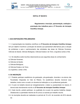 EDITAL Nº 002/2014 Regulamenta a inscrição