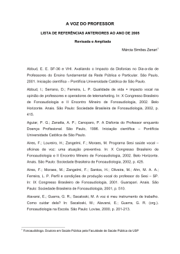 A Voz do Professor - Sociedade Brasileira de Fonoaudiologia