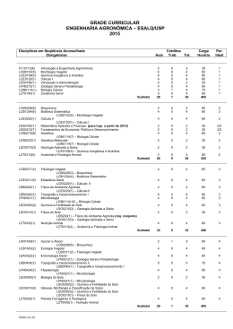 GRADE CURRICULAR ENGENHARIA AGRON&Ocirc;MICA &ndash; ESALQ