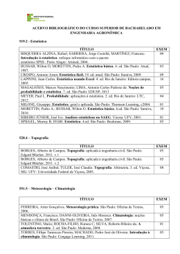 ACERVO BIBLIOGR&Aacute;FICO DO CURSO SUPERIOR DE