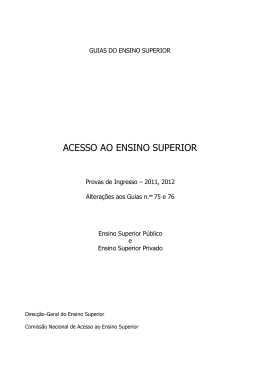 Guia das Provas de Ingresso 2011, 2012