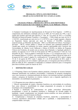 Retificação IV - Ciência sem fronteiras