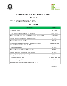 2&ordm; Processo Sele 2&ordm; PROCESSO SELETIVO DO CURSOS