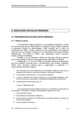 9. EDUCAÇÃO ESCOLAR INDÍGENA