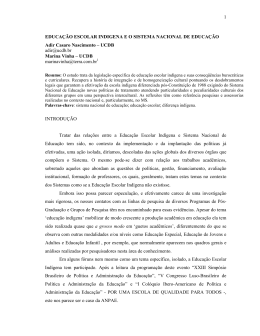 1 EDUCA&Ccedil;&Atilde;O ESCOLAR INDIGENA E O SISTEMA