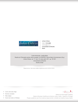 Rese&ntilde;a de" Educa&ccedil;&atilde;o escolar entre as grades" de ONOFRE