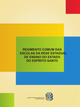 Regimento Comum das Escolas da Rede Estadual de Ensino