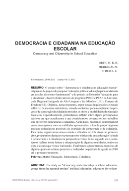DEMOCRACIA E CIDADANIA NA EDUCA&Ccedil;&Atilde;O ESCOLAR