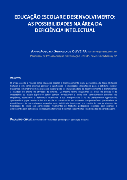 Educação escolar e desenvolvimento: As - CAp