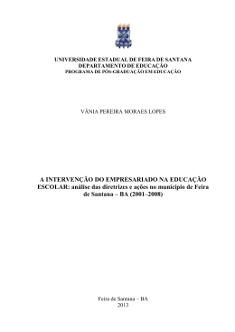 A INTERVEN&Ccedil;&Atilde;O DO EMPRESARIADO NA EDUCA&Ccedil;&Atilde;O ESCOLAR