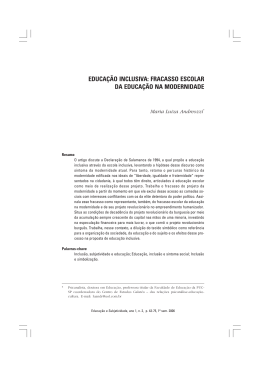 EDUCA&Ccedil;&Atilde;O INCLUSIVA: FRACASSO ESCOLAR DA EDUCA&Ccedil;&Atilde;O