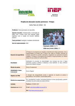 Projeto de educação escolar pomerana - Proepo Santa Maria