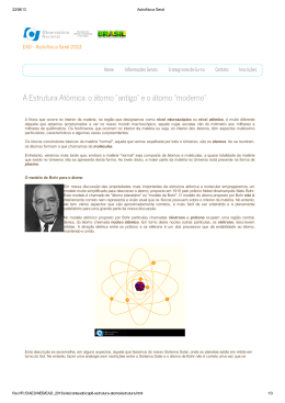 A Estrutura At&ocirc;mica: o &aacute;tomo