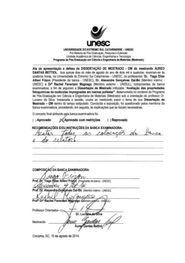 Disserta&ccedil;&atilde;o de Mestrado &ndash; &Aacute;ureo Dantas Bettiol