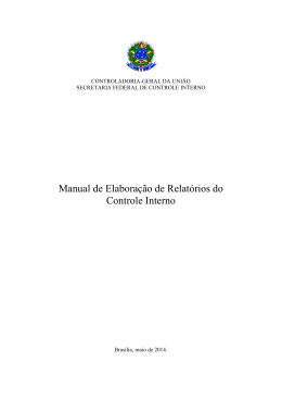 Manual de elaboração de relatórios CGU - FONAI-MEC