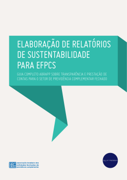 Elabora&ccedil;&atilde;o dE rElat&oacute;rios dE sustEntabilidadE para EFpCs
