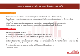 T&Eacute;CNICAS DE ELABORA&Ccedil;&Atilde;O DE RELAT&Oacute;RIOS DE INSPE&Ccedil;&Atilde;O