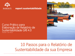 10 Passos para o Relatório de Sustentabilidade da sua