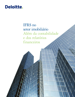 IFRS no setor imobili&aacute;rio Al&eacute;m da contabilidade e dos