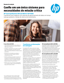 Resumo da solução | HP ConvergedSystem 500 and 900 for SAP