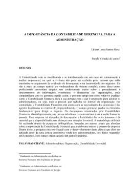 A IMPORT&Acirc;NCIA DA CONTABILIDADE GERENCIAL