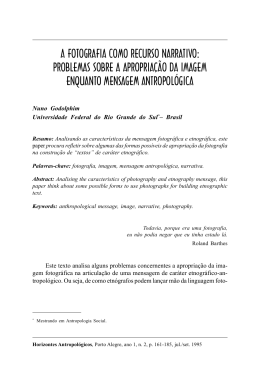 A FOTOGRAFIA COMO RECURSO NARRATIVO