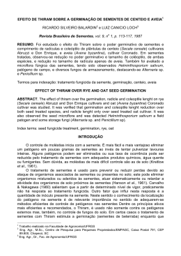 EFEITO DE THIRAM SOBRE A GERMINA&Ccedil;&Atilde;O DE