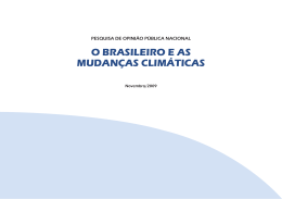 O BRASILEIRO E AS MUDANÇAS CLIMÁTICAS