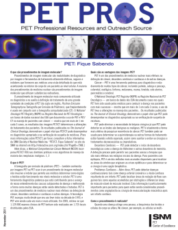 PET: Fique Sabendo - Society of Nuclear Medicine