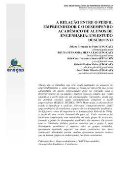 a rela&ccedil;&atilde;o entre o perfil empreendedor e o desempenho
