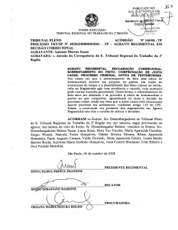 Ac. 160/08-TP - Tribunal Regional do Trabalho da 2&ordf; Regi&atilde;o SP