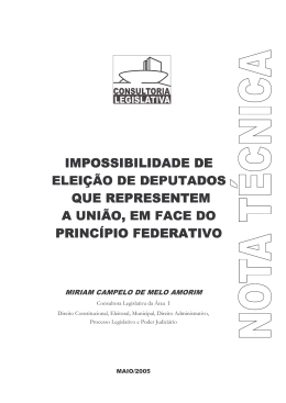 impossibilidade de eleição de deputados que representem a união