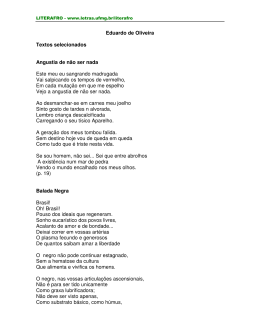 Eduardo de Oliveira Textos selecionados Angustia de n&atilde;o ser nada