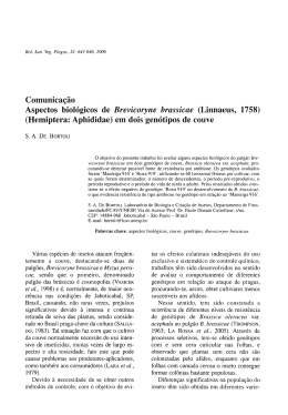Comunicação: Aspectos biológicos de" Brevicoryne brassicae