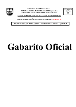 Gabarito Oficial - CFS-B 1/2008 - Cod. 14