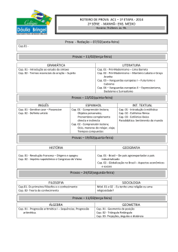 Prova - Reda&ccedil;&atilde;o &ndash; 07/02(sexta-feira) GRAM&Aacute;TICA LITERATURA