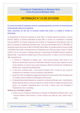 INFORMA&Ccedil;&Atilde;O N.&ordm; 5A DE 20/10/2006