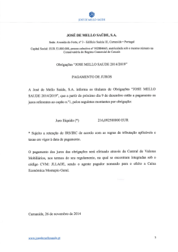 ler comunicado - José de Mello Saúde