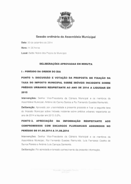 Sessão ordinária da Assembleia Municipal