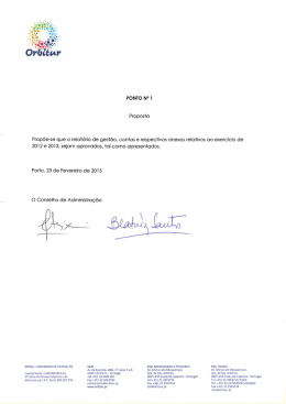 PONTO N° `I Proposta Propõe-se que o relatório de gestao, contas e