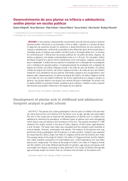 Desenvolvimento do arco plantar na inf&acirc;ncia e adolesc&ecirc;ncia