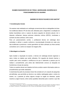 Posicionamento radiogr&aacute;fico para t&oacute;rax