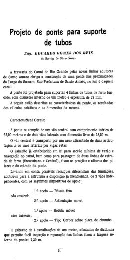 Proieto de ponte para suporte de tubos