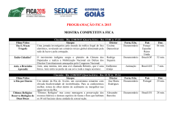 PROGRAMAÇÃO FICA 2015 MOSTRA COMPETITIVA FICA