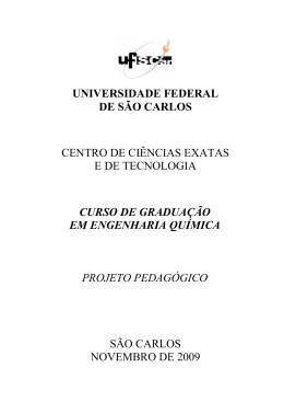 Engenharia Química - Pró-Reitoria de Graduação UFSCar