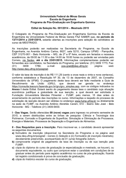 Veja o edital - Universidade Federal de Minas Gerais