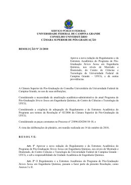 P&oacute;s-Gradua&ccedil;&atilde;o em Engenharia Qu&iacute;mica