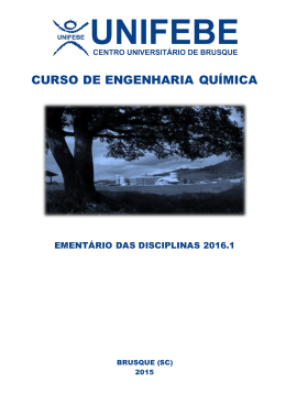 Ementas do Curso de Engenharia Qu&iacute;mica