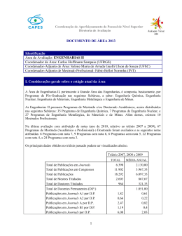 Documento de &aacute;rea 2013 - CAPES